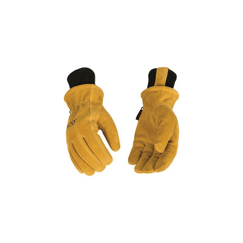 Hydroflector 350HKP-XL Gloves, Men&#039;s, XL, Keystone Thumb, Knit Wrist Cuff, Cowhide Leather, Gold XL, Gold