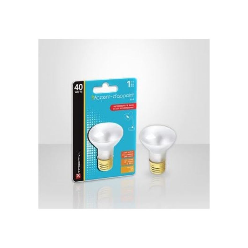 Xtricity 1-63080 Incandescent Bulb, 40 W, R14 Lamp, Intermediate Lamp Base, 280 Lumens, 2700 K Color Temp