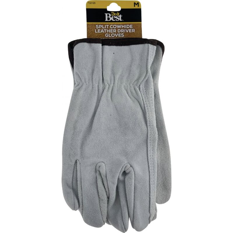 Do it Best Brushed Suede Leather Work Glove L, Gray