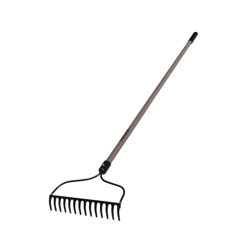 Landscapers Select 34465 Bow Rake, 13.5 in W Head, 14 -Tine, Steel Tine, 54 in L Handle Black/Red
