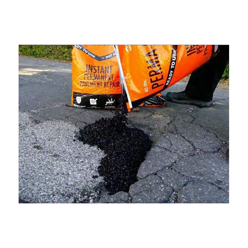 PERMA-PATCH Instant Permanent Road Repair: PP-50-PLC, Asphalt Mix, 50 lb Bag