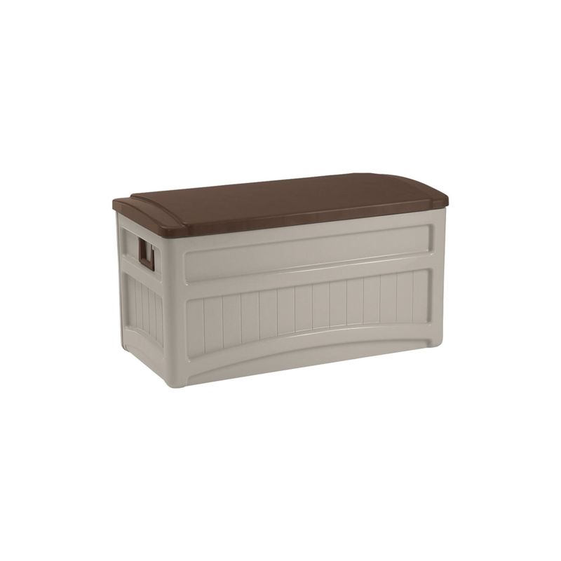Suncast DB8000B Deck Box, 46 in W, 22 in D, 23 in H, Resin, Light Taupe Light Taupe