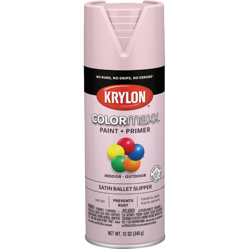 Krylon ColorMaxx Spray Paint + Primer Ballet Slipper, 12 Oz.