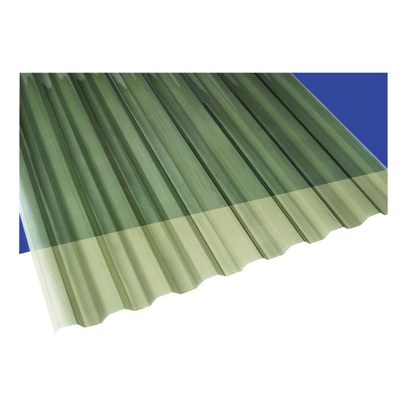 Suntuf 101930 Corrugated Panel, 10 ft L, 26 in W, Greca 76 Profile, 0.032 Thick Material, PVC, Gray Gray (Pack of 10)