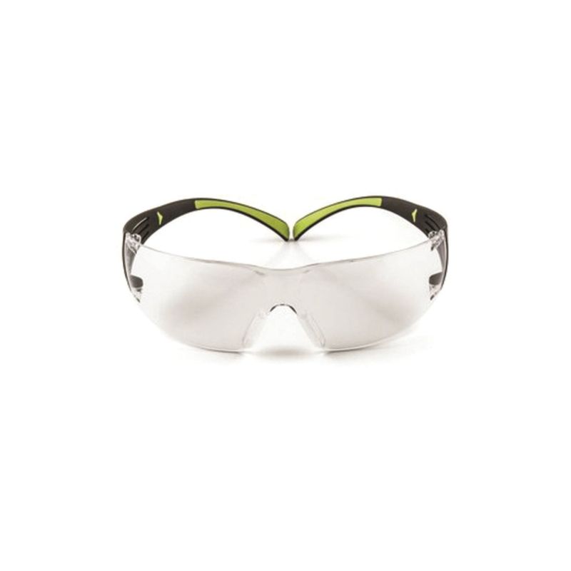 3M SF400C-WV-6 Safety Eyewear, Anti-Fog, Scratch-Resistant Lens, Neon Green/Black Frame