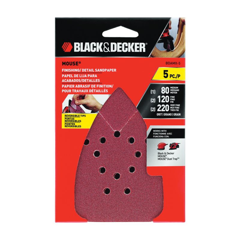 BLACK+DECKER 5-Piece Aluminum Oxide Multi-grade Pack-Grit Detail