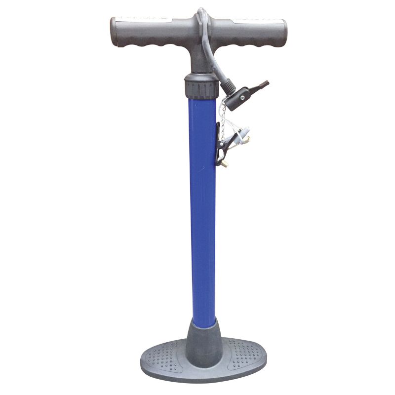 ProSource Bicycle Hand Air Pump, 8-7/8 W x 21-1/2 H in, 120 psi Max Pressure, A18 Valve, Blue 8-7/8 W X 21-1/2 H In, Blue