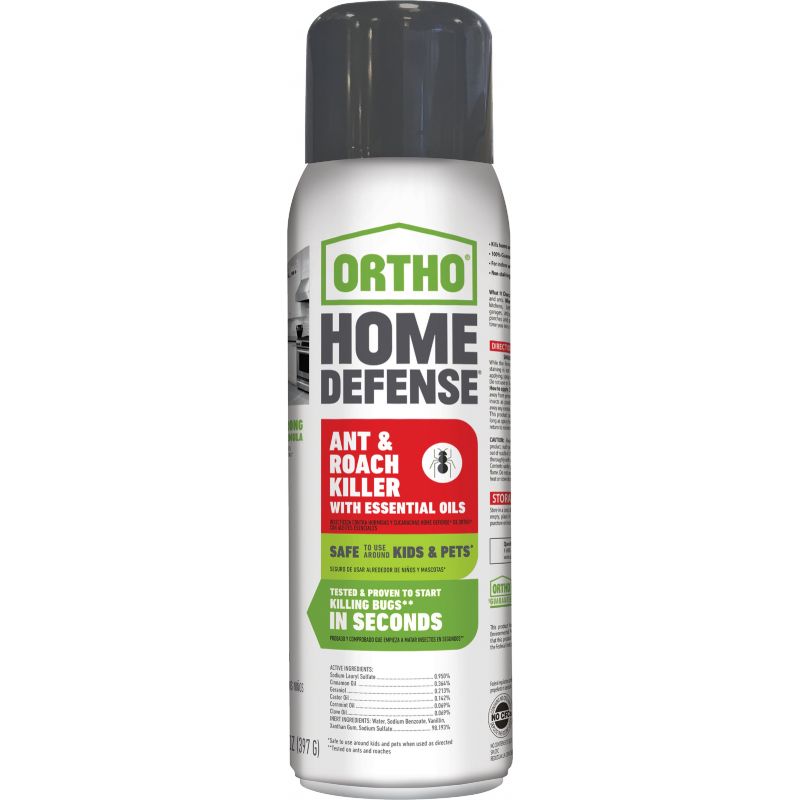 Ortho Home Defense Ant &amp; Roach Killer With Essential Oils 14 Oz., Aerosol Spray