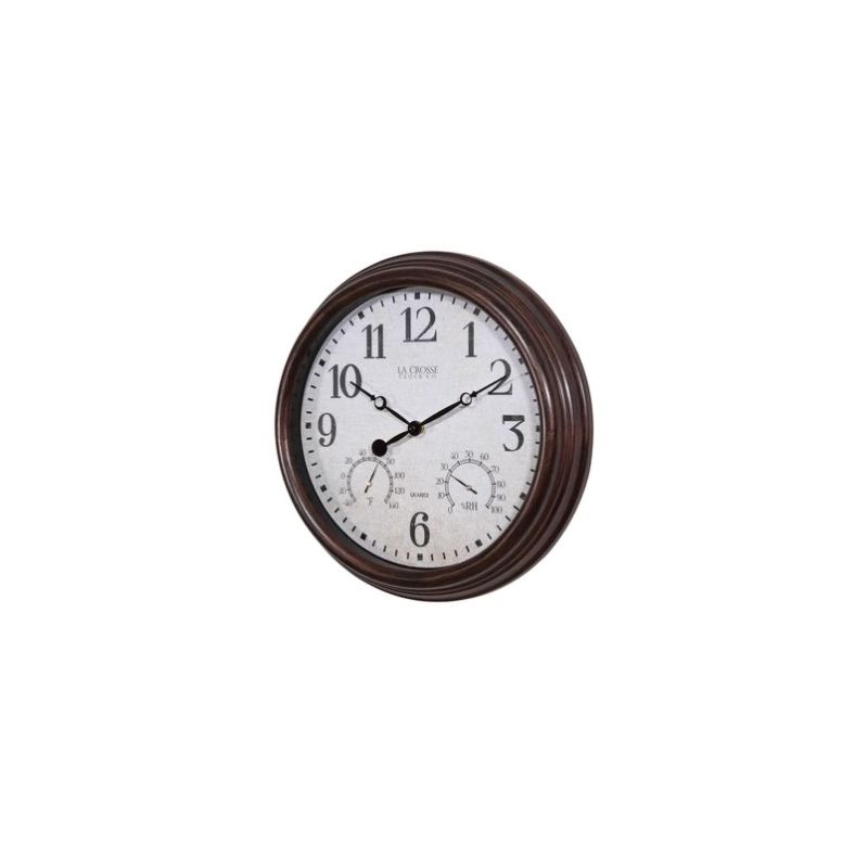 Equity 404-3015 Clock, Round, Brown Frame, Plastic Clock Face, Analog