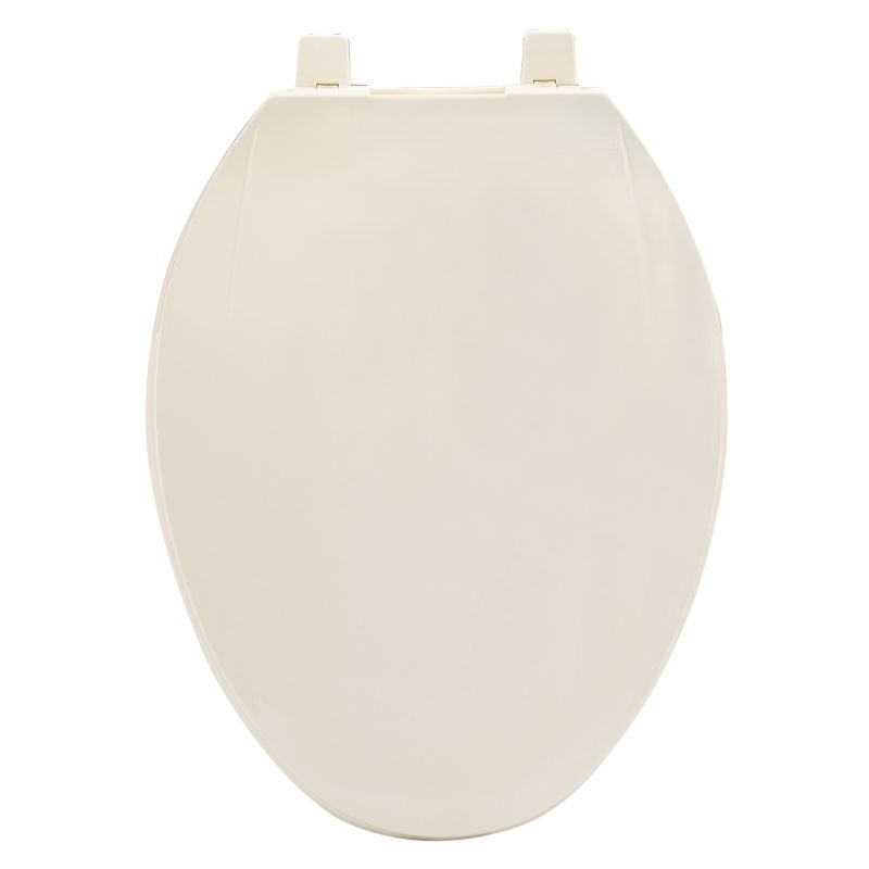 ProSource KJ-873A1-BN Toilet Seat, Elongated, Plastic, Bone, Plastic Hinge Bone