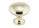Richelieu New Collection Series BP9041130 Knob, 1-3/32 in Projection, Brass 1-3/16 In, Yellow, Contemporary