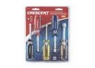 Crescent CND5SAEN SAE Nutdriver Set, 5-Piece, Steel, Chrome-Plated, Assorted Assorted