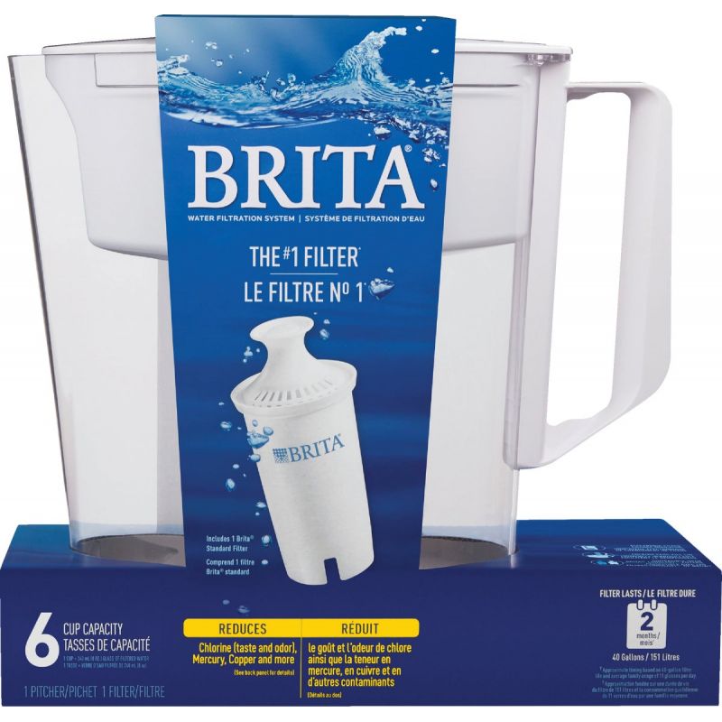Brita Soho Water Filter Pitcher 6 C., White