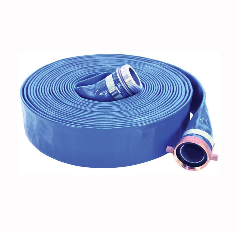 ABBOTT RUBBER 1147-3000-50-CE Pump Discharge Hose Assembly, 3 in ID, 50 ft L, Male x Female Coupling, PVC, Blue Blue