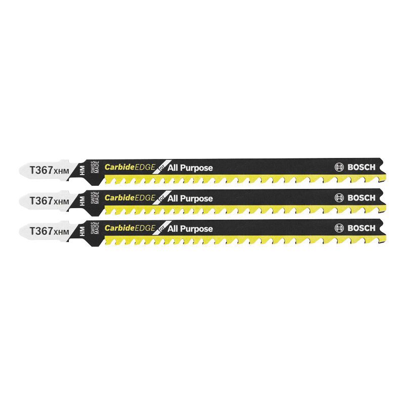 Bosch T367XHM3 Jig Saw Blade, 0.35 in W, 5-1/4 in L, 5/7 TPI, Carbide Cutting Edge