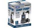 Superior Pump Plastic Submersible Sump Pump, Side Discharge 1/3 HP, 2880 GPH