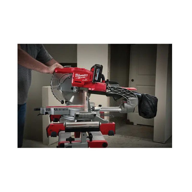 Milwaukee M18 FUEL 2734-21 Dual Bevel Sliding Compound Miter Saw, Battery, 10 in Dia Blade, 4000 rpm Speed Red