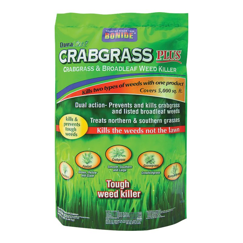 Bonide 60492 Crabgrass and Broadleaf Weed Killer, Granular, White, 12 lb White