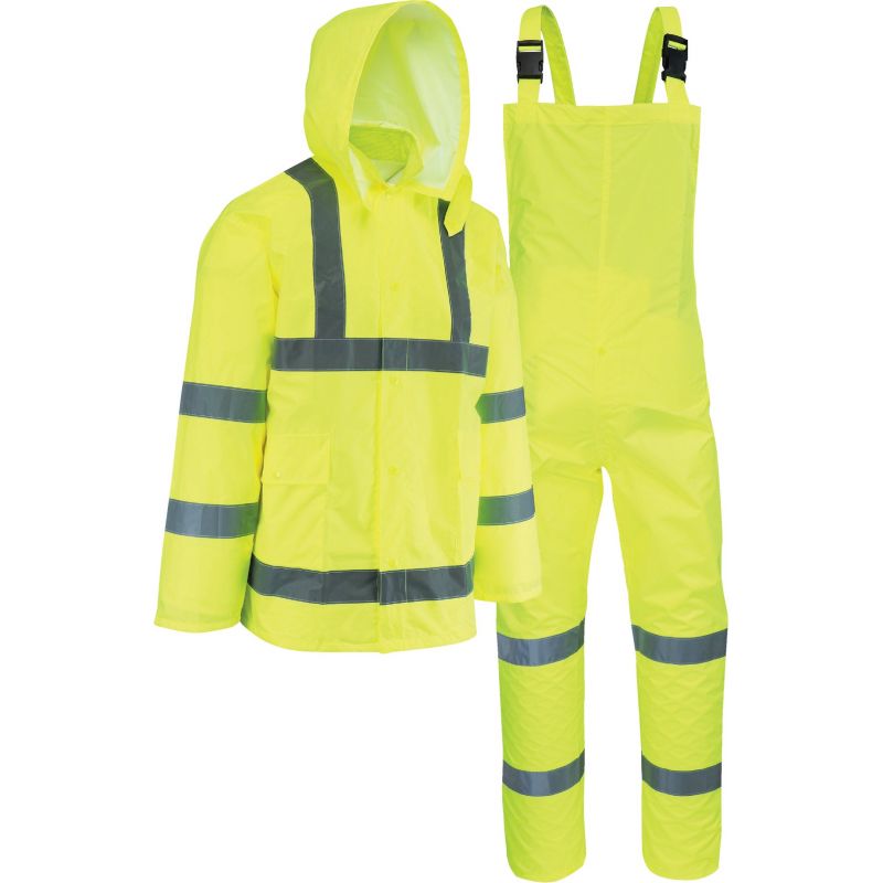 West Chester 3-Piece Hi Visibility Rain Suit XL, Hi-Vis Yellow