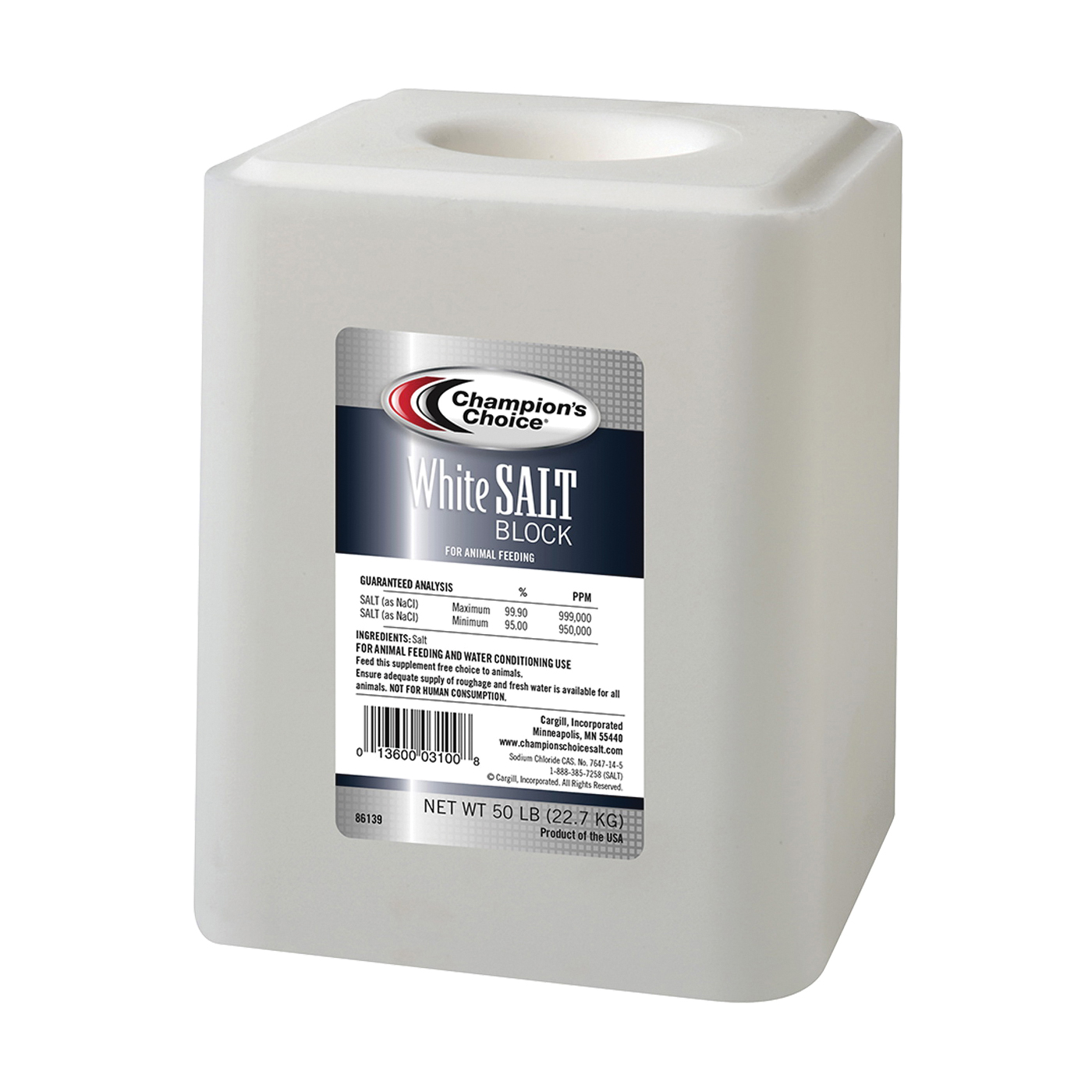 Cargill Diamond Crystal Winter Melt 100012605 Ice Melter Salt, Crystalline  Solid, White, 50 lb Bag