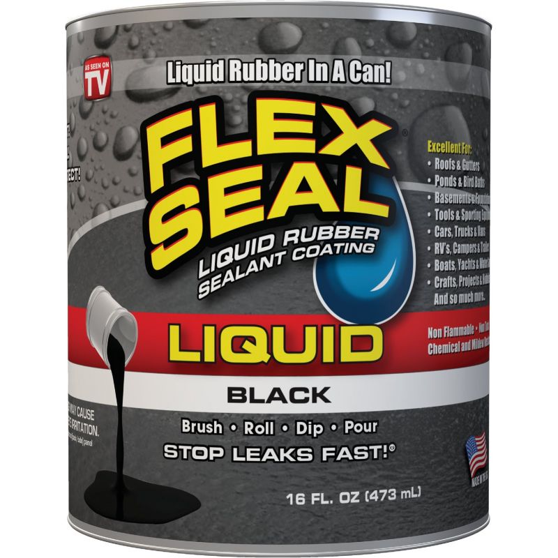 Flex Seal Liquid Rubber Sealant Black, 1 Pt.