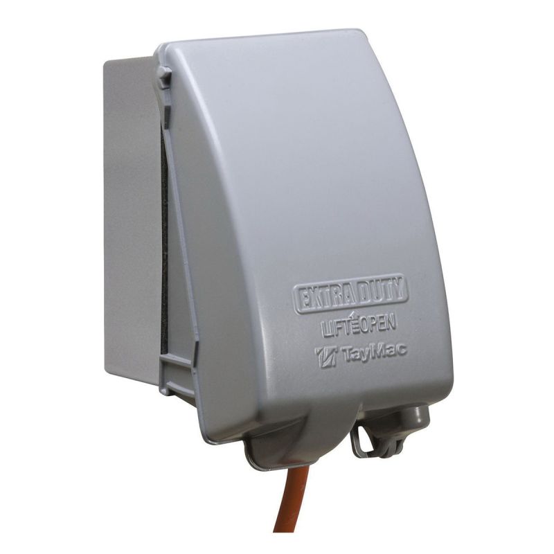 Bell Outdoor MX4280S Electrical Box Cover, 3-1/2 in L, 3.595 in W, 1-Gang, Metal, Gray Gray
