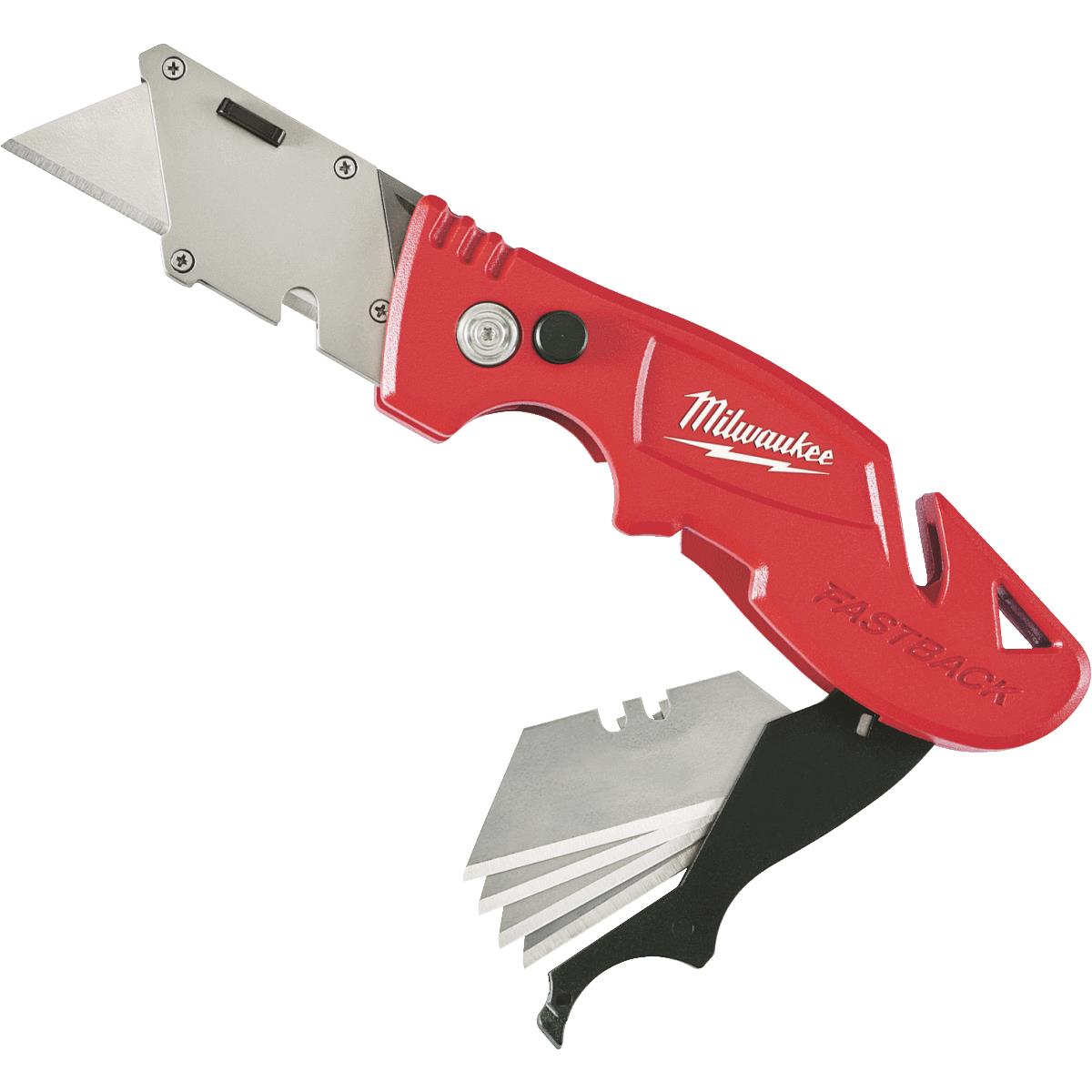 Buy Milwaukee FASTBACK Folding Utility Knife with Blade Storage Red