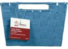Home Impressions Woven Storage Basket With Handles Blue