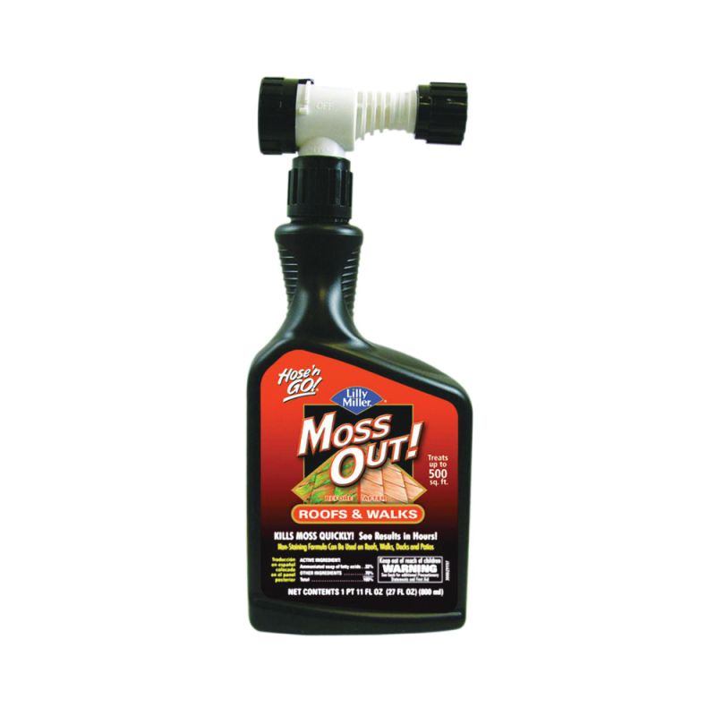 Moss Out! 100503872 Moss Killer, Liquid, Spray Application, 27 oz Bottle Clear Yellow