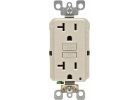 Leviton SmartLockPro Self-Test Rounded Corner GFCI Outlet Light Almond, 20A