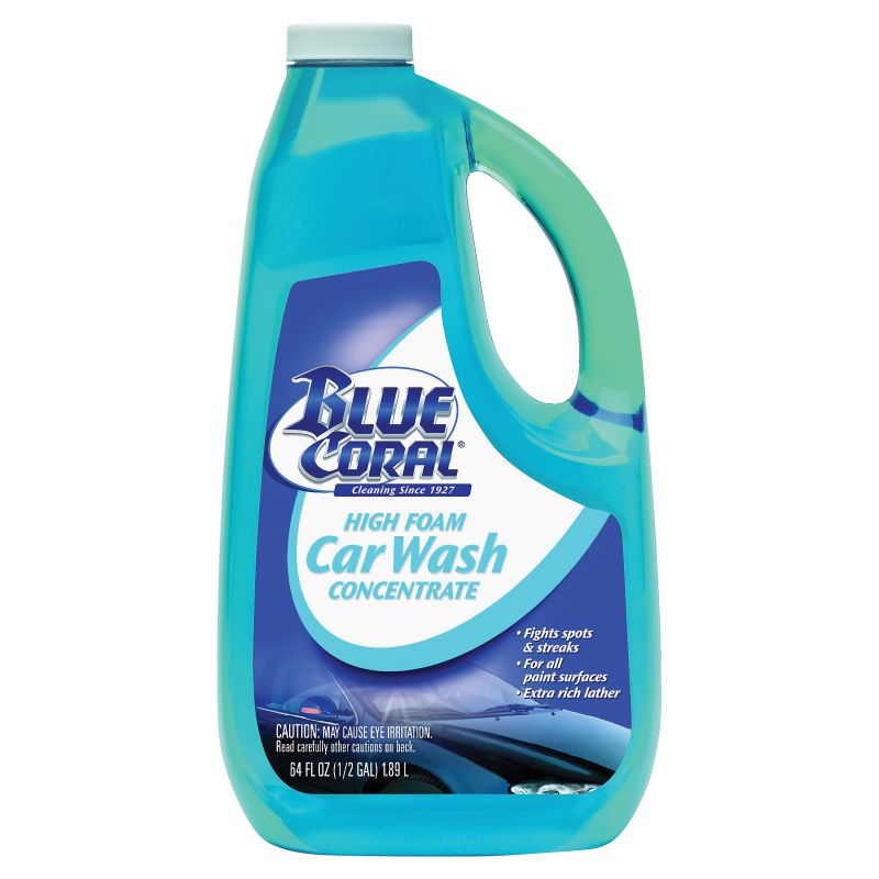 Blue Coral WC107G Car Wash, 64 oz, Liquid, Mild Clear Blue