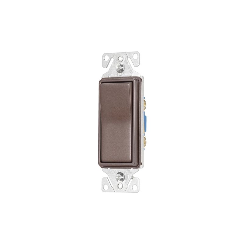 Eaton Wiring Devices 7500 7501RB-K-L Rocker Switch, 15 A, 120/277 V, SPST, Thermoplastic Housing Material Oil-Rubbed Bronze