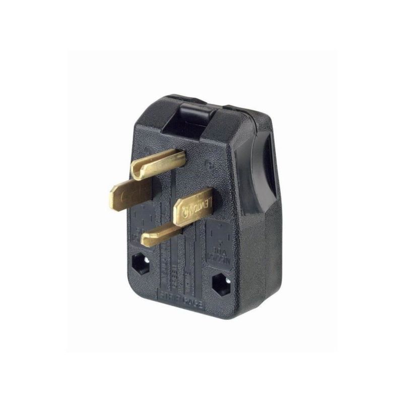 Leviton R50-00275-00T Electrical Plug, 3 -Pole, 30/50 A, 125/250 V, NEMA: NEMA 14-30P, 14-50P, Black Black