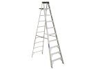 WERNER 310 Step Ladder, 14 ft Max Reach H, 9-Step, 300 lb, Type IA Duty Rating, 3 in D Step, Aluminum, Black Black
