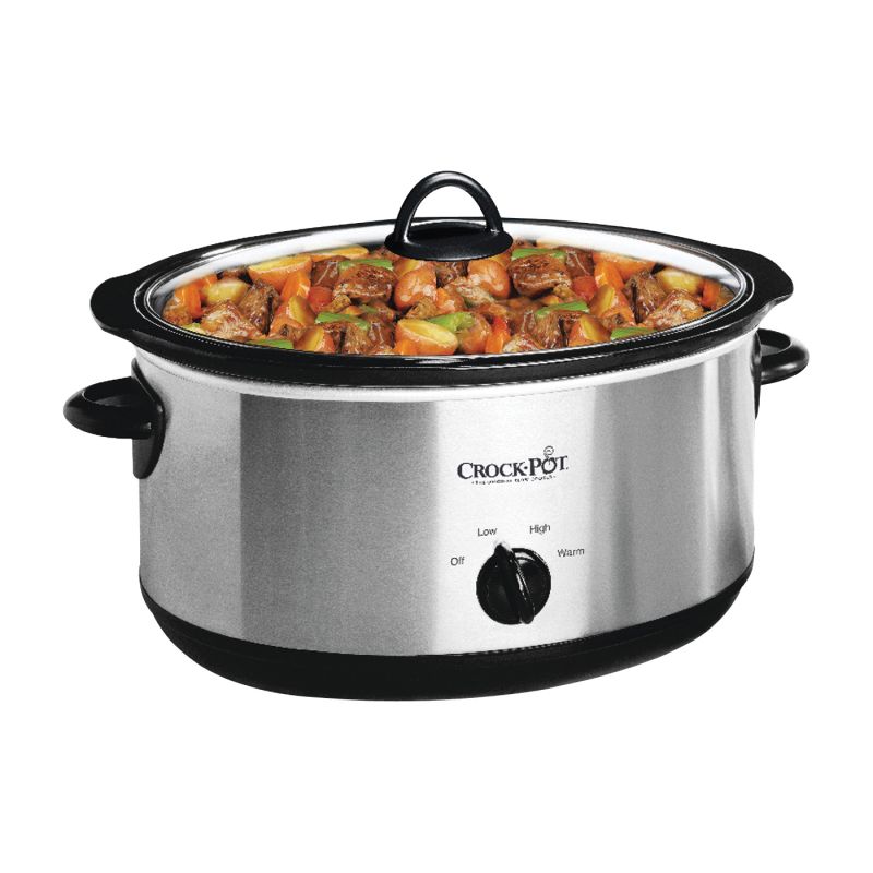 Crock-Pot SCV700-SS Slow Cooker, 7 qt Capacity, 270 W, Manual Control, Stainless Steel, Silver 7 Qt, Silver