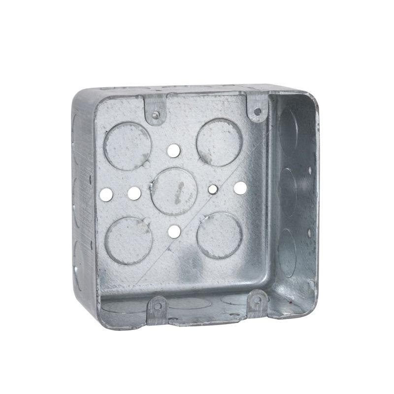 Raco 680 Switch Box, 2-Gang, 2-Outlet, 17-Knockout, 1/2 in Knockout, Steel, Gray, Galvanized, Screw Gray
