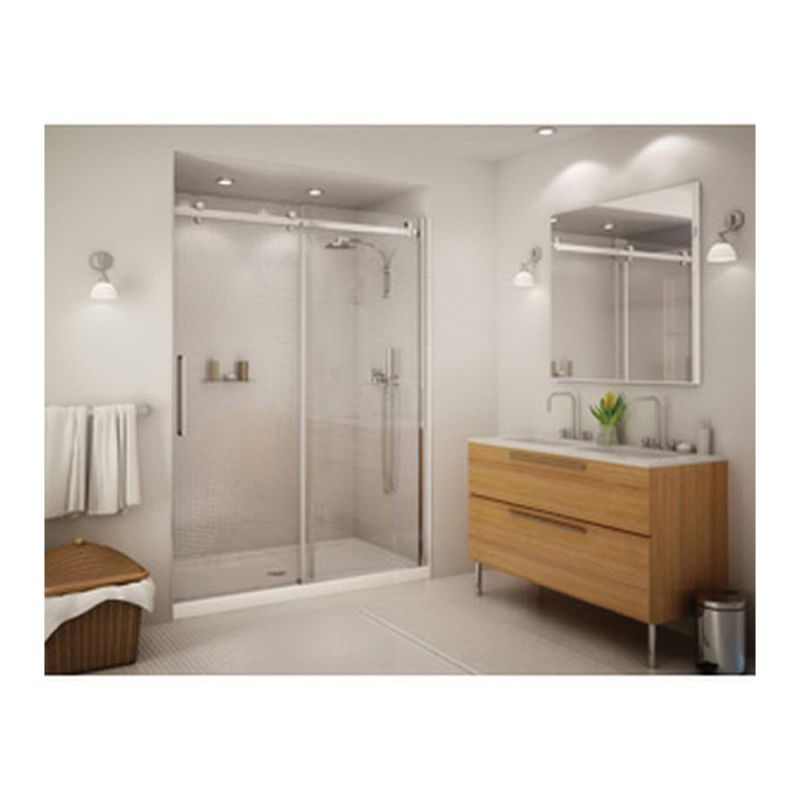Maax 138997-900-084-00 Shower Door, 22-1/2 to 24-1/2 in W Opening, 70-1/2 in H Opening, Clear Glass, Semi-Framed Frame