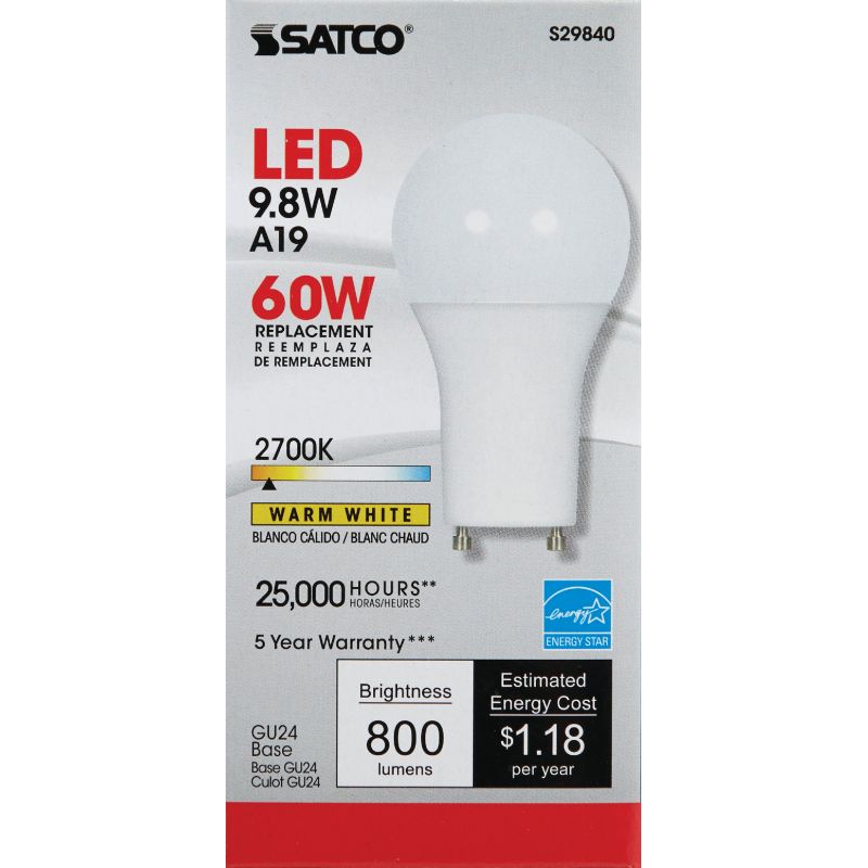 Satco A19 GU24 LED Light Bulb