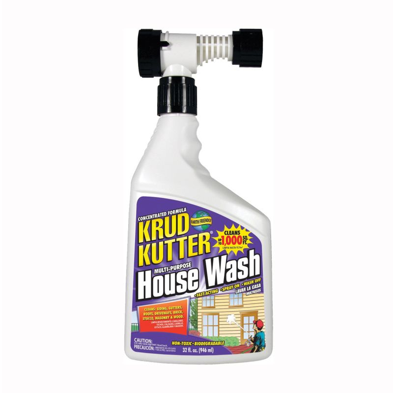Krud Kutter HW32H/4 House Wash Cleaner, 32 oz, Can, Liquid, Mild (Pack of 4)