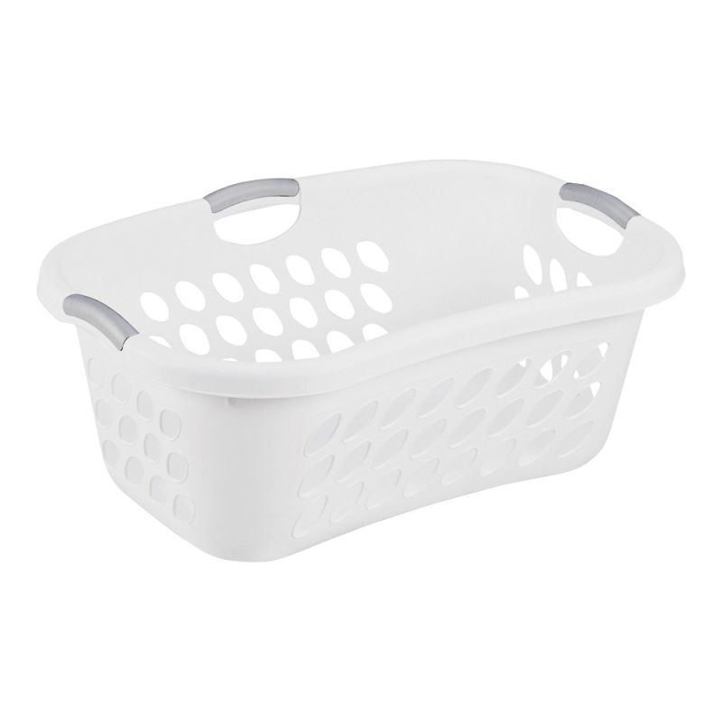 Sterilite Ultra 12108006 Laundry Basket, 1.25 bu Capacity, Plastic, White, 1-Compartment 1.25 Bu, White