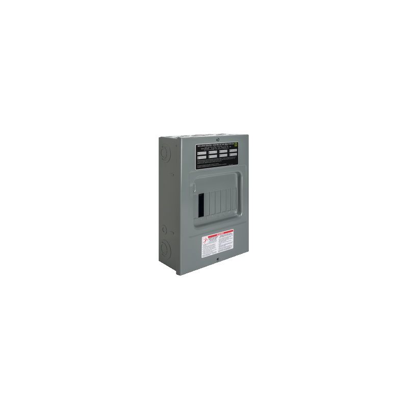 Square D Homeline QO8L100S Load Center, 100 A, 1 -Pole, 8 -Space, 8 -Circuit, Surface Mounting