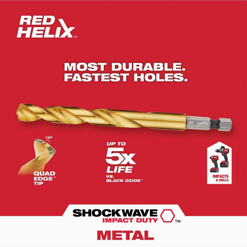 Milwaukee Shockwave 10-Piece Impact Duty Titanium Hex Shank Drill Bit Set