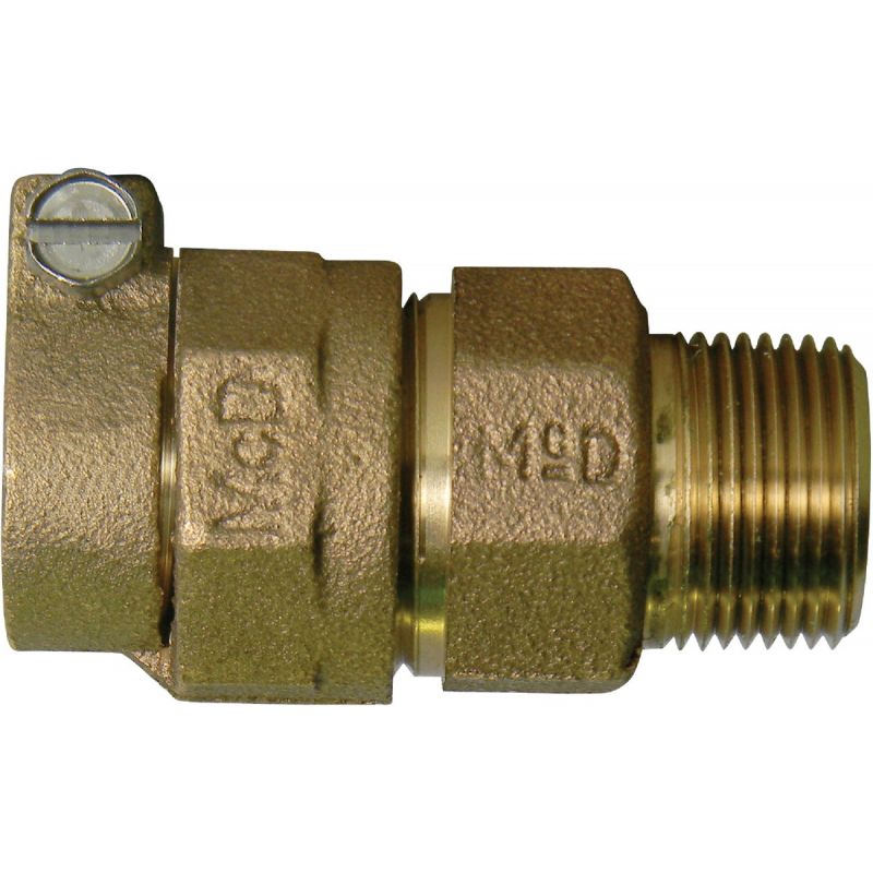 A Y McDonald Brass MIPT Polyethylene Pipe Connector 1 In. CTS X 1 In. MIPT