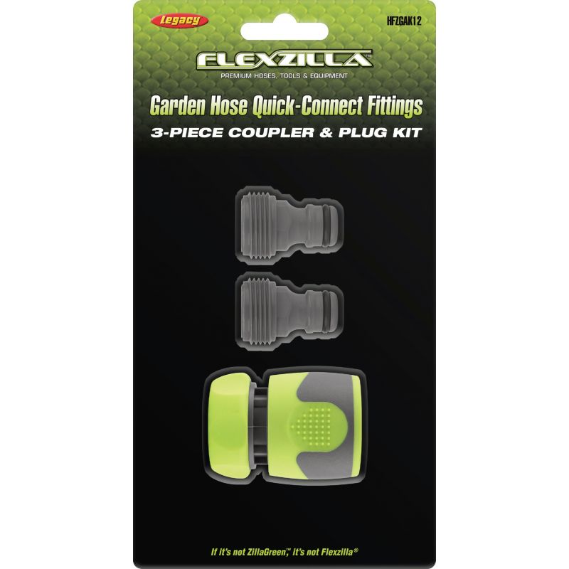 Flexzilla Standard Garden Hose 3-Piece Quick-Connect Coupler &amp; Plug Kit
