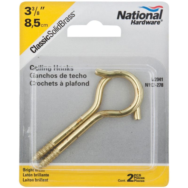 National Solid Brass Ceiling Hook