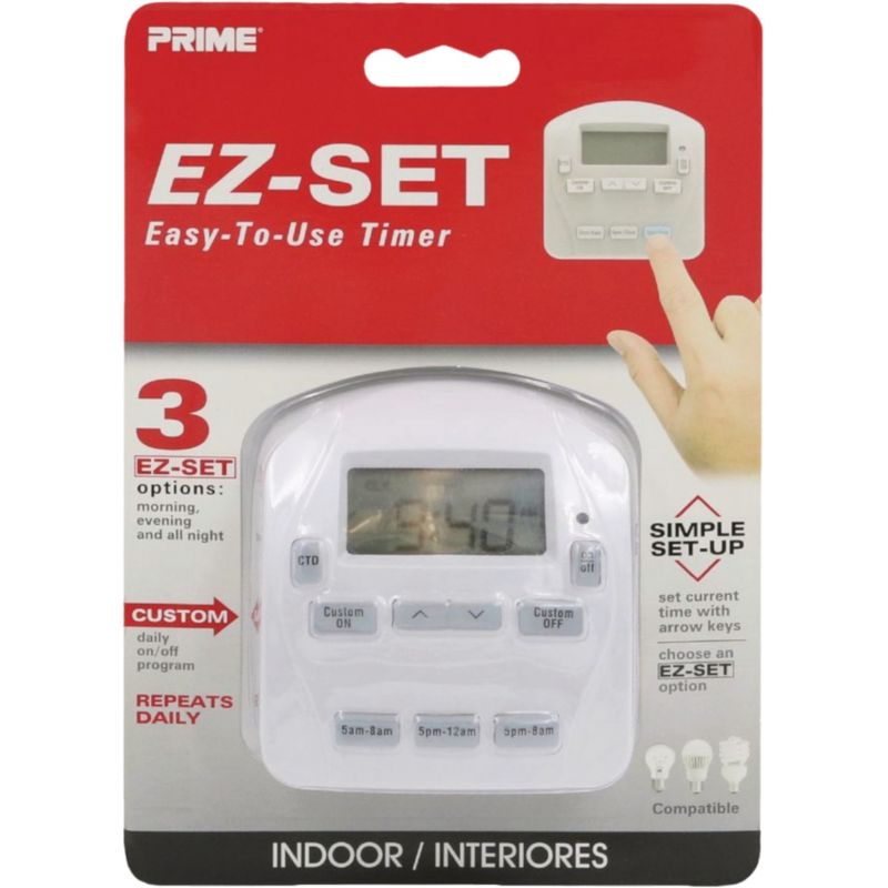 Prime EZ-Set Indoor Digital Timer White, 15
