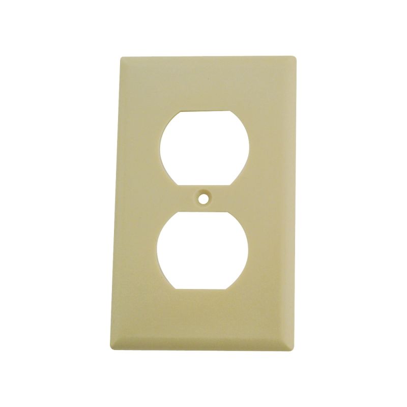 Eaton Wiring Devices 2132V-BOX Receptacle Wallplate, 4-1/2 in L, 2-3/4 in W, 1 -Gang, Thermoset, Ivory, High-Gloss Ivory