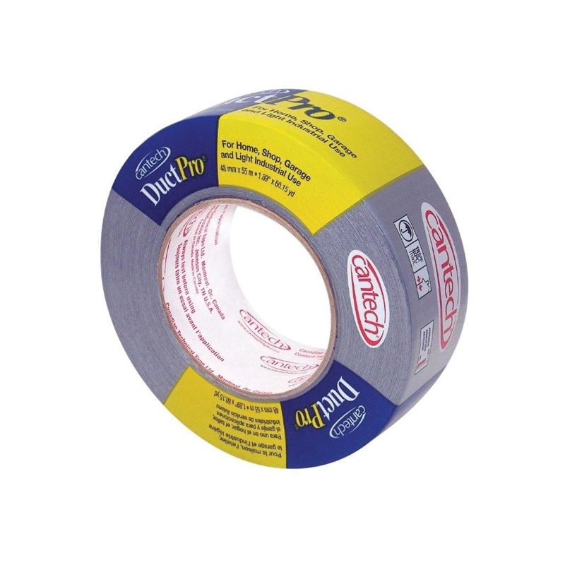 Cantech DUCTPRO 397 Series 397-21 Duct Tape, 55 m L, 48 mm W, Polyethylene Backing, Silver Silver