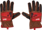 Milwaukee Impact Cut Level 3 Goatskin Leather Work Gloves XL, Red &amp; Brown
