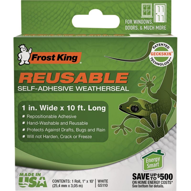 Frost King Reusable Self-Adhesive Weatherseal 1 In. X 10 Ft., White